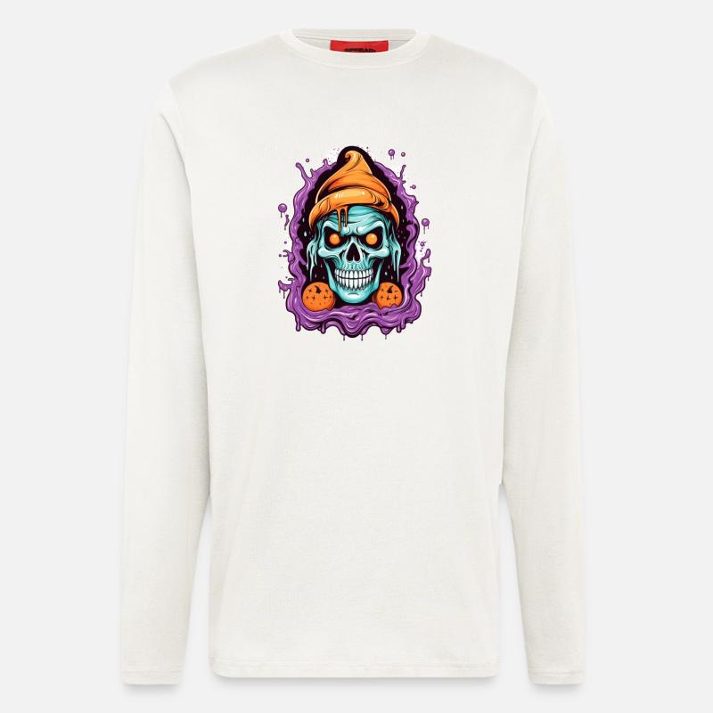 Graffiti Skull with Halloween Elements - Longsleeve - made by SPREAD - OFF WHITE