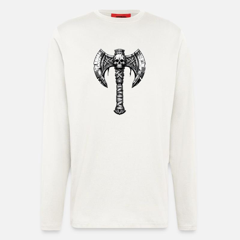 Axe throwing axe skull design - Longsleeve - made by SPREAD  - OFF WHITE