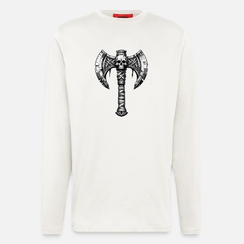 Axe throwing axe skull design - Longsleeve - made by SPREAD  - OFF WHITE