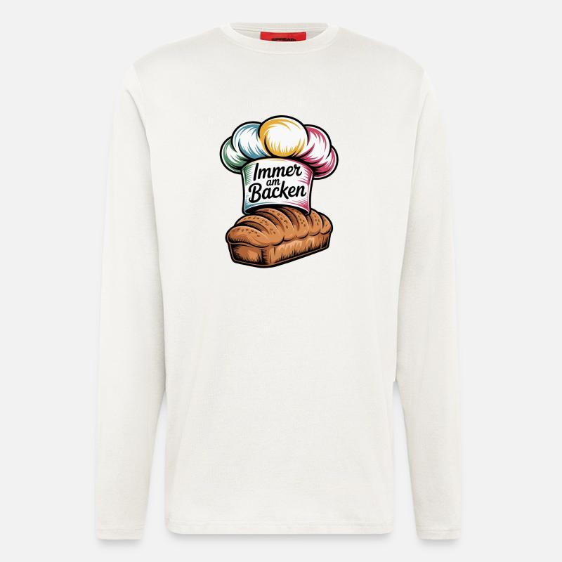 Backen Essen & Genuss Witz - Langarmshirt - made by SPREAD  - OFF WHITE