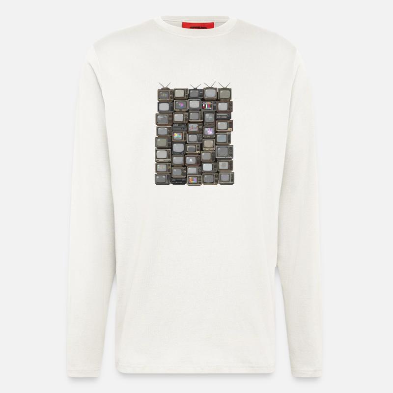 Retro TV Stack Collage - Longsleeve - made by SPREAD  - OFF WHITE