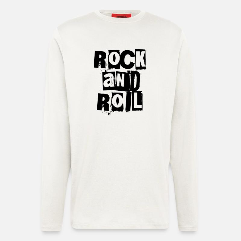 Rock'n'Roll-Logo mit fettem und distressed-Logo - Langarmshirt - made by SPREAD  - OFF WHITE