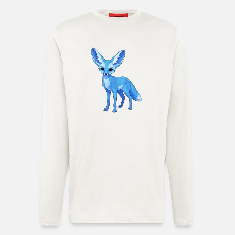 Blue Geometry Fox - Longsleeve - made by SPREAD  - OFF WHITE
