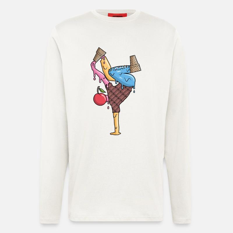 Breakdance Eiscreme Tanz Breakdancer Breakdancing - Longsleeve - made by SPREAD  - OFF WHITE