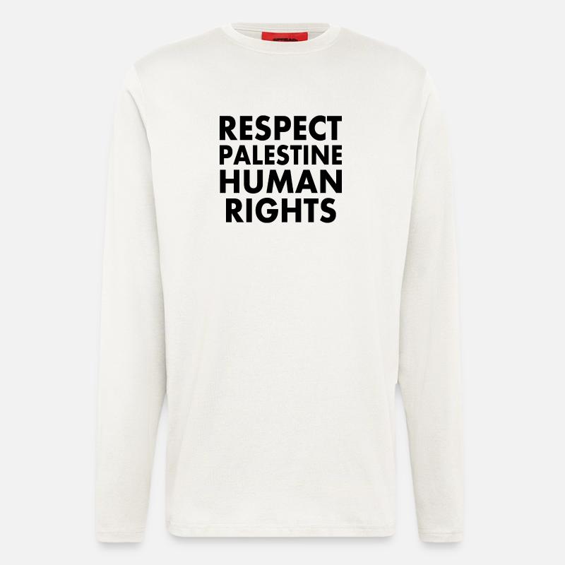 Respect palestine human rights - Langarmshirt - made by SPREAD - OFF WHITE