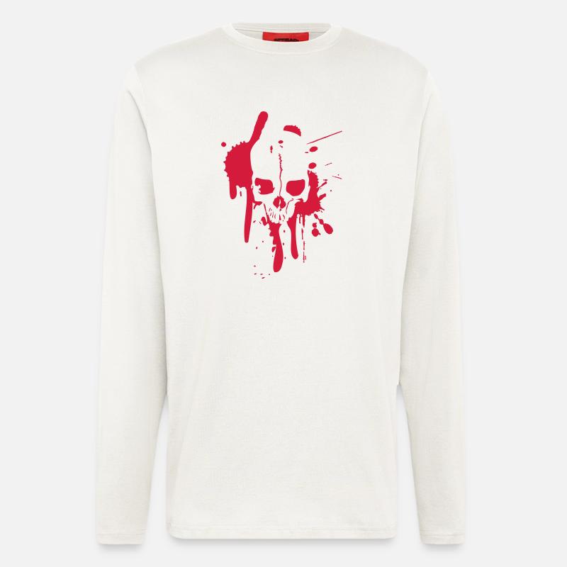 Splatter Skull - Langarmshirt - made by SPREAD  - OFF WHITE