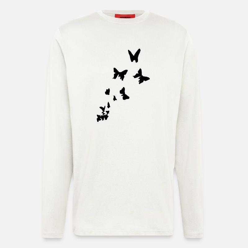 butterfly - schmetterlinge - Langarmshirt - made by SPREAD  - OFF WHITE