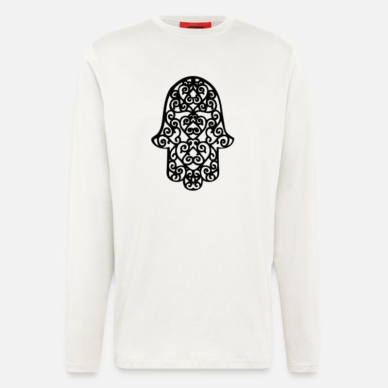 hand der fatima hamsa - Langarmshirt - made by SPREAD  - OFF WHITE