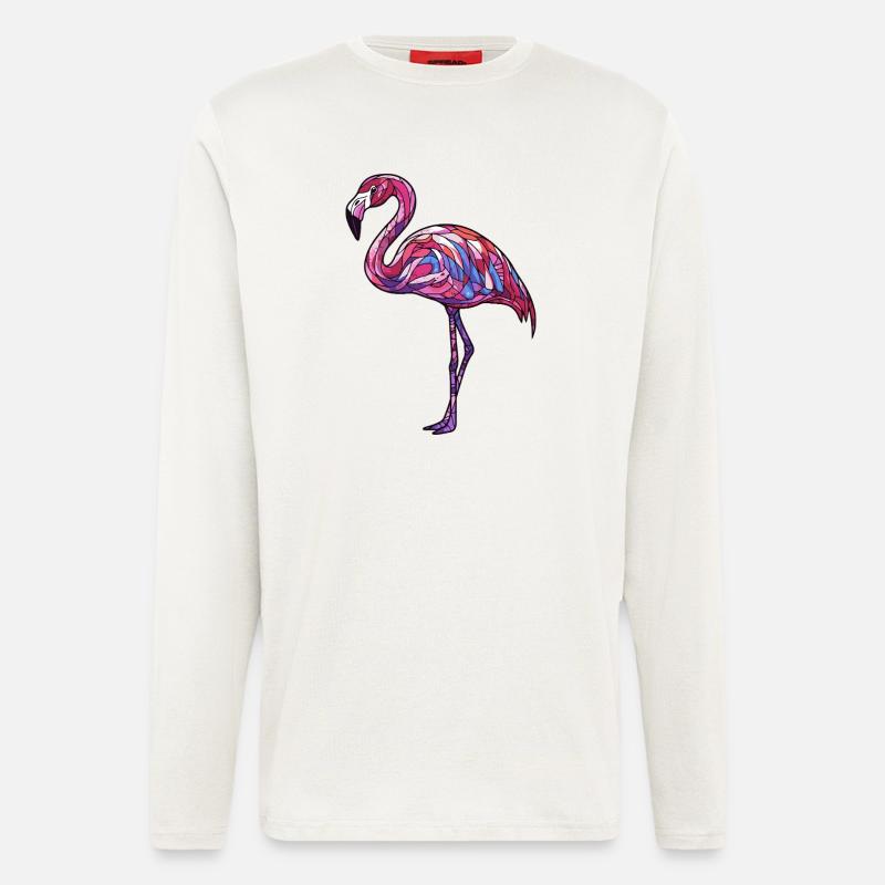 Flamingo Bunt - Langarmshirt - made by SPREAD  - OFF WHITE
