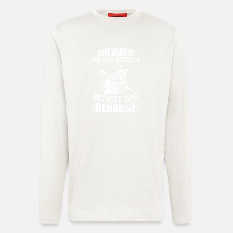 SCHLAGZEUGER / INSTRUMENT / GESCHENK - Langarmshirt - made by SPREAD  - OFF WHITE