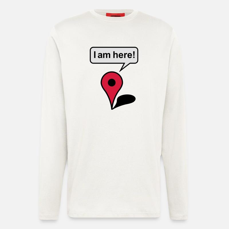 I am here! Google Maps - Langarmshirt - made by SPREAD  - OFF WHITE