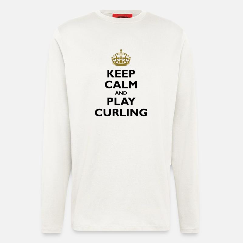 Keep calm and play curling - Langarmshirt - made by SPREAD  - OFF WHITE