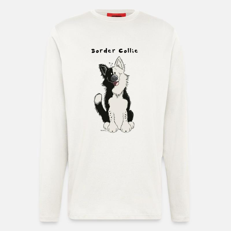 Süßer Border Collie - Langarmshirt - made by SPREAD  - OFF WHITE