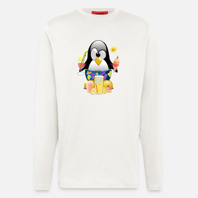 Pinguin, Eiscreme - Langarmshirt - made by SPREAD  - OFF WHITE