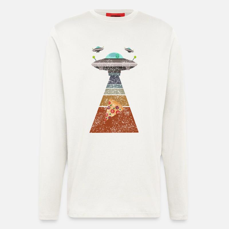 Pizza Ufo - Langarmshirt - made by SPREAD  - OFF WHITE