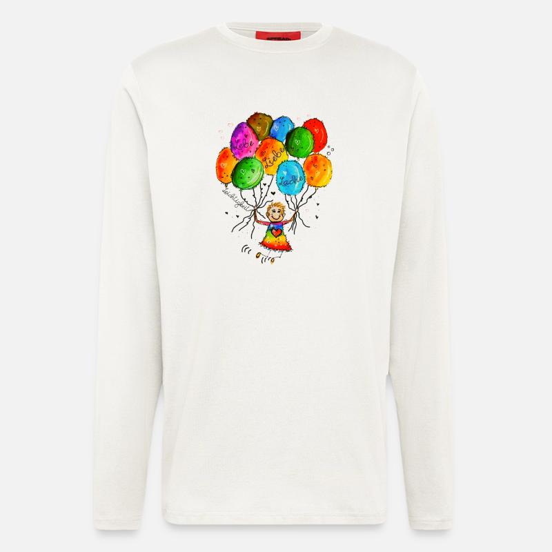 Lebe Liebe Lache Leichtigkeit - Langarmshirt - made by SPREAD  - OFF WHITE