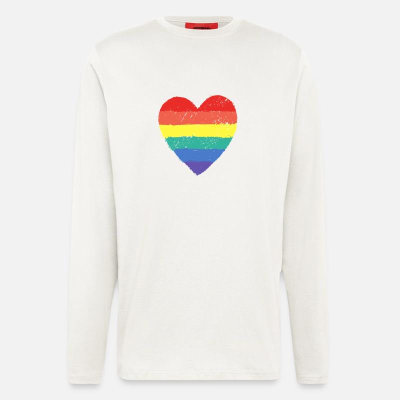 Rainbow Heart & Pride - Langarmshirt - made by SPREAD - OFF WHITE