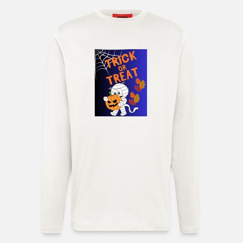 Trick oder Treat Mumie Kürbis - Langarmshirt - made by SPREAD  - OFF WHITE