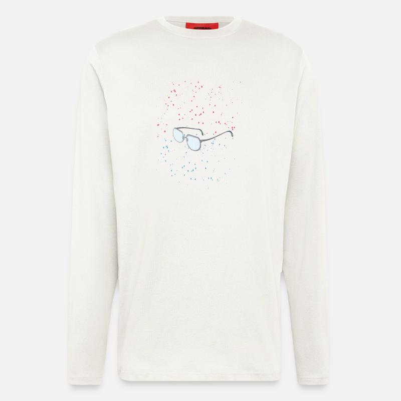 glasses in the space - Langarmshirt - made by SPREAD - OFF WHITE