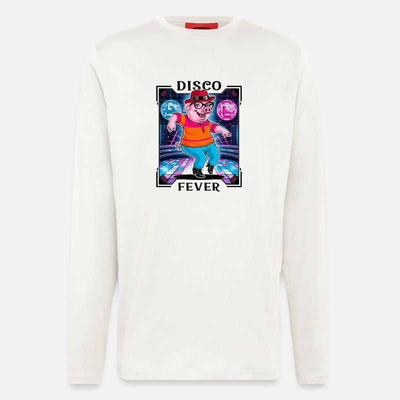 Cooles Disco Schwein - Langarmshirt - made by SPREAD  - OFF WHITE