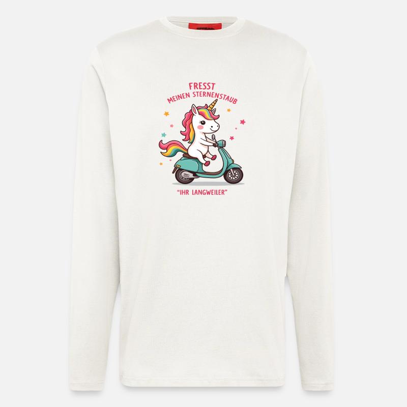 Roller-Einhorn - Langarmshirt - made by SPREAD  - OFF WHITE