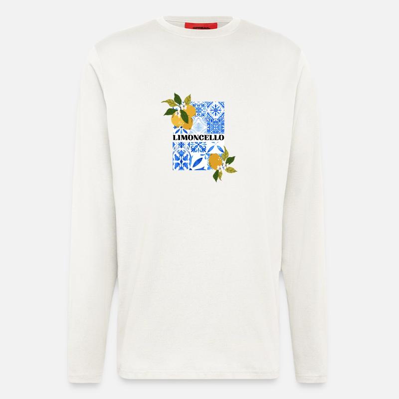 Limoncello – Citrus and Azulejo Pattern - Longsleeve - made by SPREAD - OFF WHITE