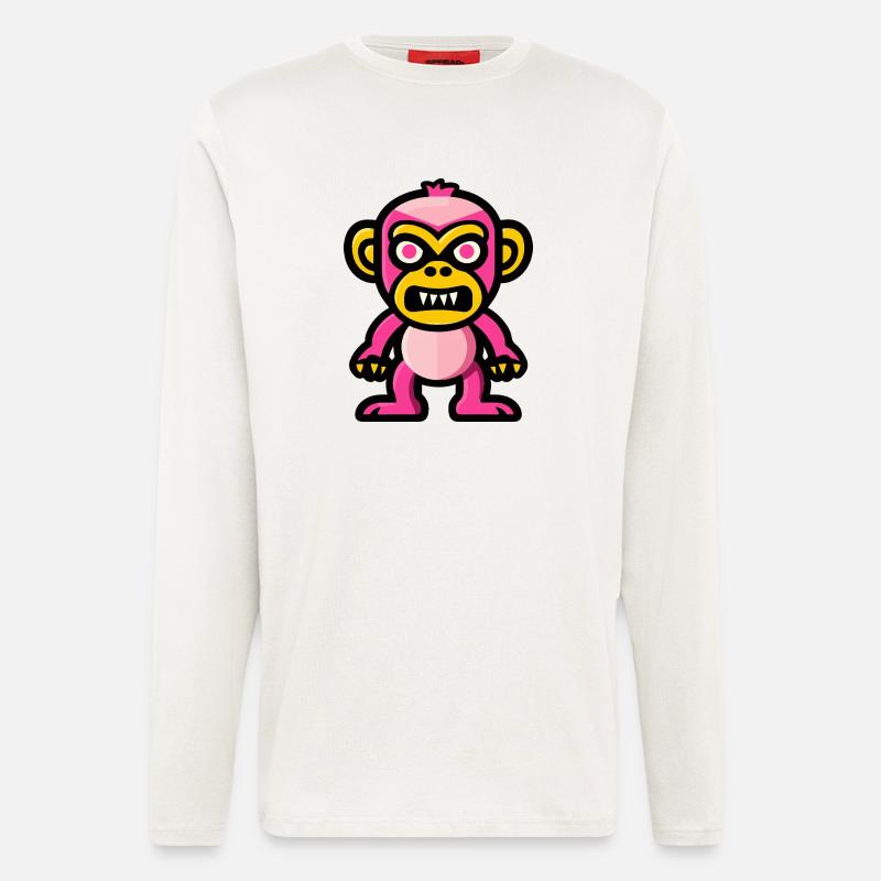 Affe Halloween Comic Lustig - Langarmshirt - made by SPREAD  - OFF WHITE