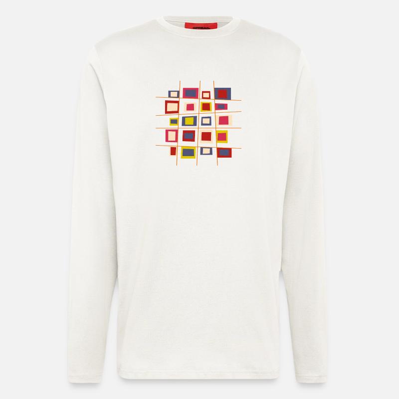Design patchwork réalisé par Cean - Manches longues bio décontracté fabriqué en UE - OFF WHITE
