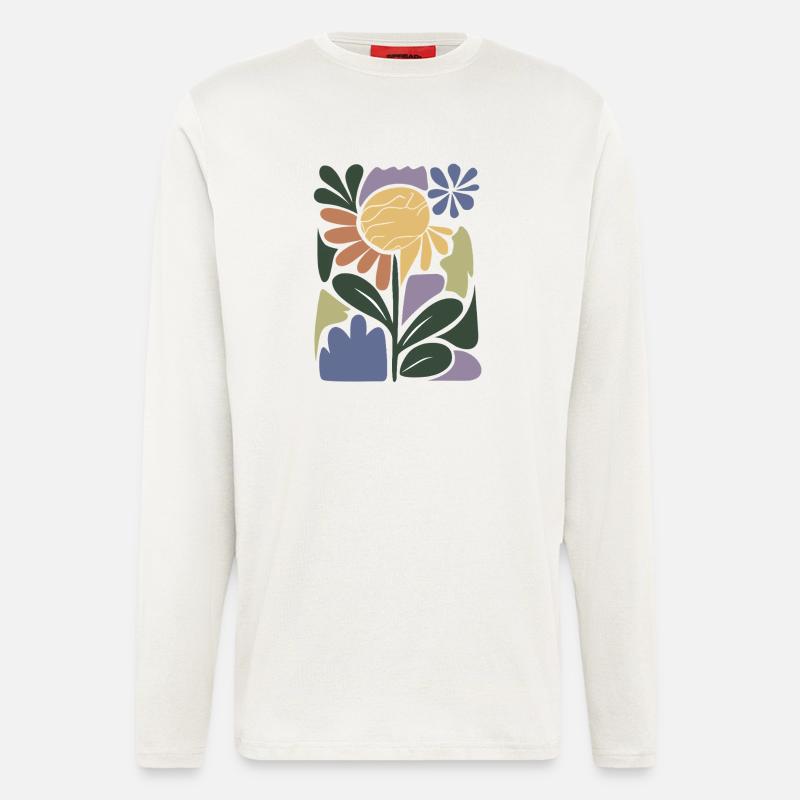 Bunte Blütenkomposition - Langarmshirt - made by SPREAD  - OFF WHITE