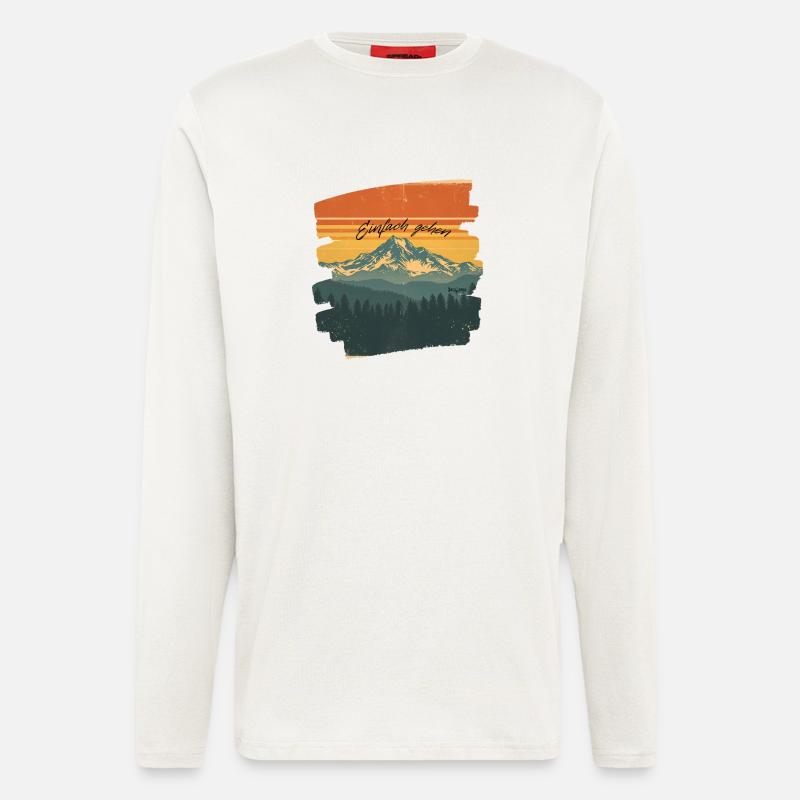 Jacaranda "Einfach gehen" Berglandschaft - Langarmshirt - made by SPREAD  - OFF WHITE