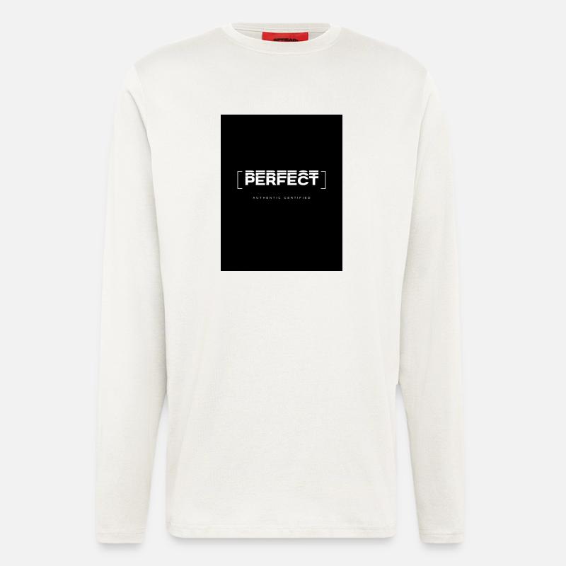Perfekt Glitch Typografie - Langarmshirt - made by SPREAD  - OFF WHITE