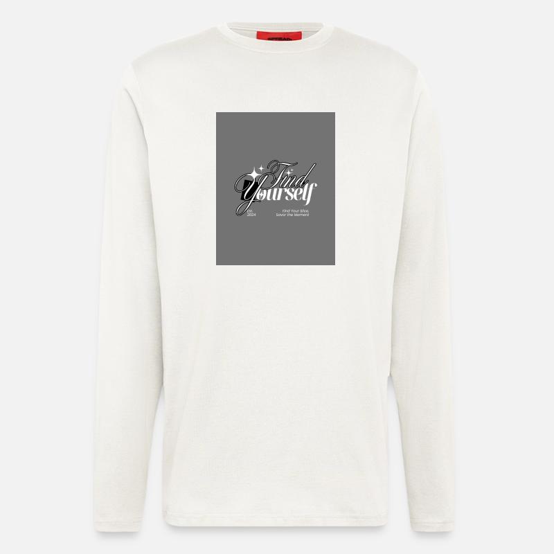 Find Yourself Monochrome Script - Longsleeve - made by SPREAD  - OFF WHITE