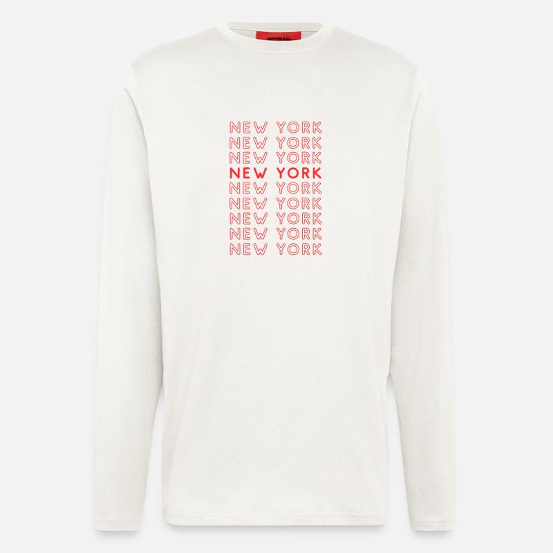 New York Grid Pattern - Longsleeve - made by SPREAD  - OFF WHITE