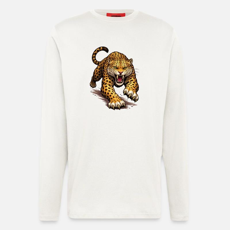 Leopard Animal Comic - Langarmshirt - made by SPREAD  - OFF WHITE