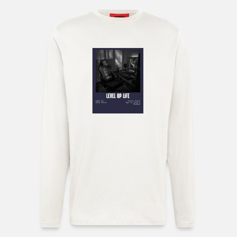 LevelUp Retro Gamer Tee - Langarmshirt - made by SPREAD  - OFF WHITE