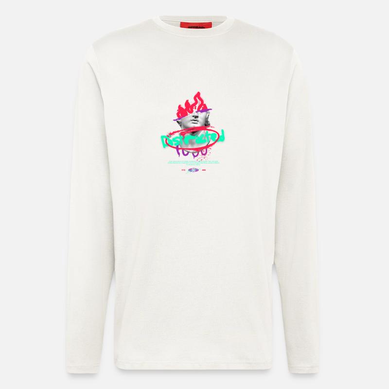 Neon Graffiti Bust Collage - Longsleeve - made by SPREAD  - OFF WHITE