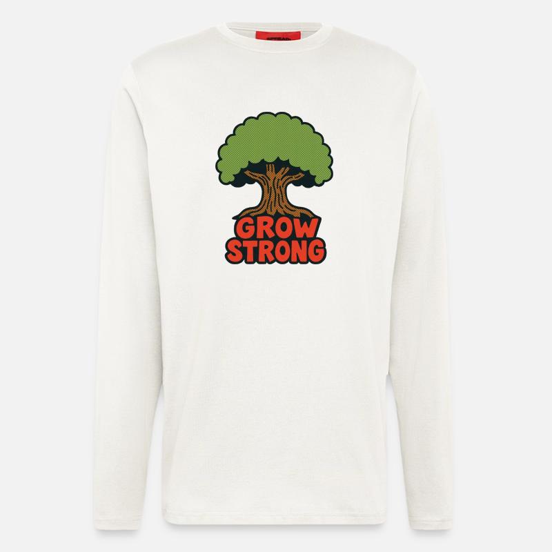 Grow Strong Tree Retro-Logo - Langarmshirt - made by SPREAD  - OFF WHITE