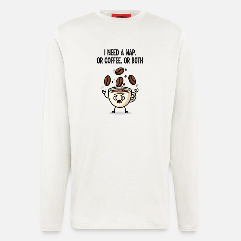 Nickerchen oder Kaffeetassen-Stimmung - Langarmshirt - made by SPREAD  - OFF WHITE