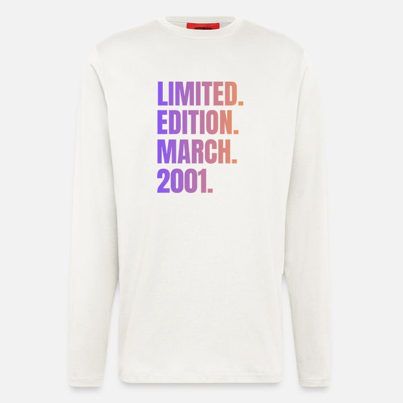 Édition Limitée Mars 2001 - Manches longues bio décontracté fabriqué en UE - OFF WHITE