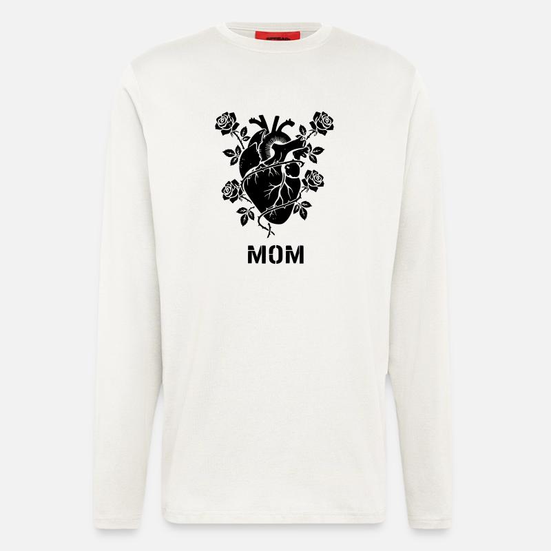 Anatomisches Herz Rosen MOM - Langarmshirt - made by SPREAD  - OFF WHITE