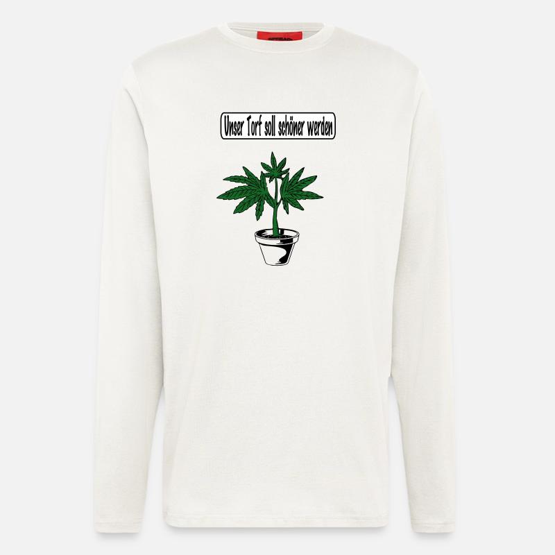 Cannabis-Design - Langarmshirt - made by SPREAD  - OFF WHITE