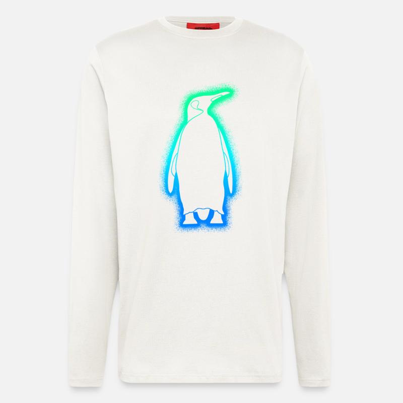Pinguine Jungen Herren Kinder Pinguin - Langarmshirt - made by SPREAD  - OFF WHITE