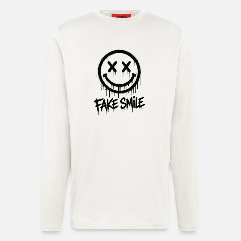 Fake Smile Graffiti - Langarmshirt - made by SPREAD - OFF WHITE
