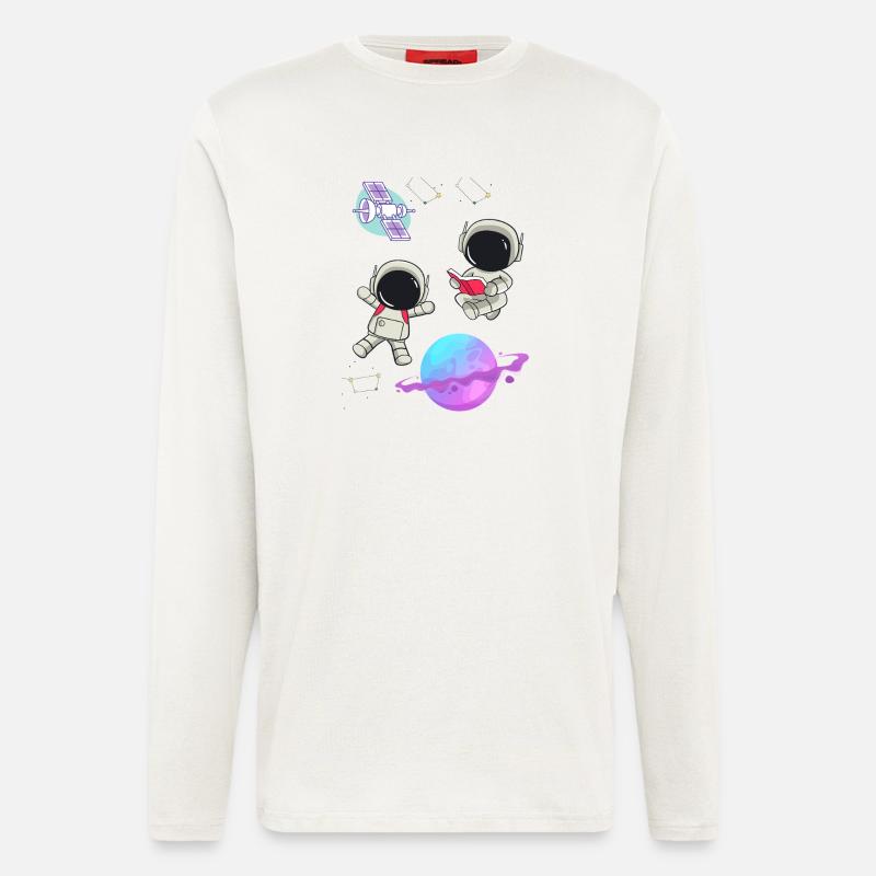 Bunte Astronauten im Orbit - Langarmshirt - made by SPREAD  - OFF WHITE