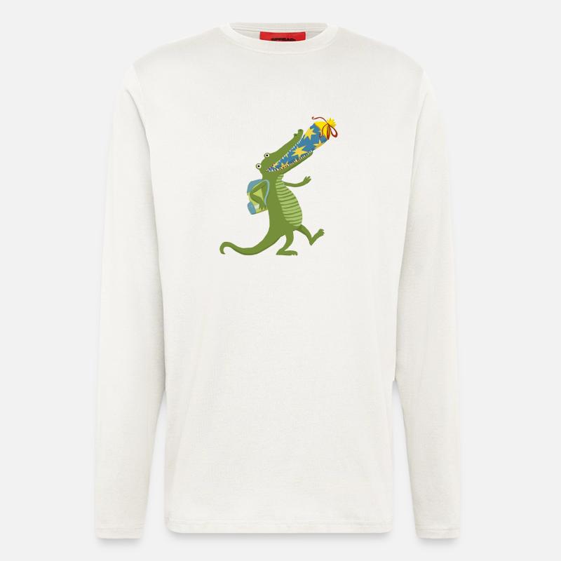 Schulkrokodil - Langarmshirt - made by SPREAD  - OFF WHITE