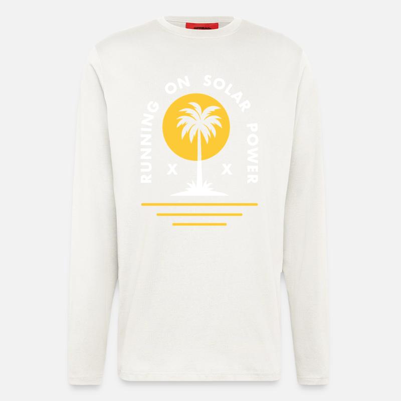 Betrieb mit Solarenergie - Langarmshirt - made by SPREAD  - OFF WHITE