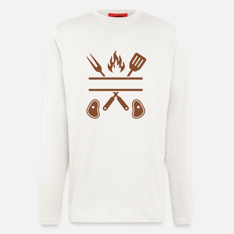 Barbecuing is a man's thing - Longsleeve - made by SPREAD  - OFF WHITE