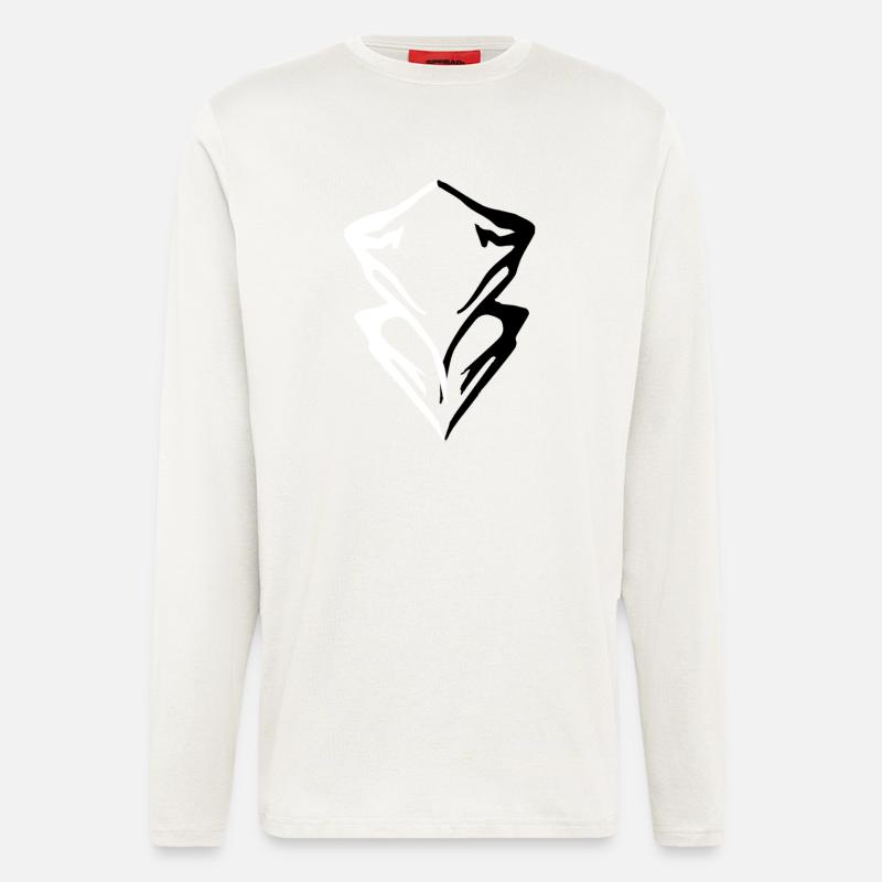 Gipfel-Berg-Logo - Langarmshirt - made by SPREAD  - OFF WHITE
