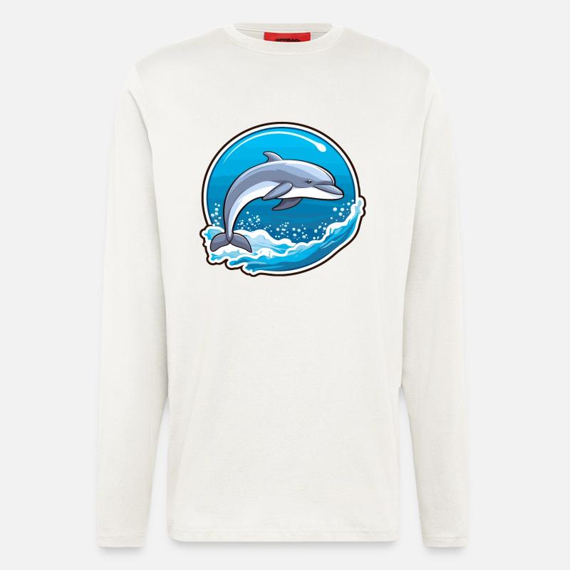 Dolphin - Oceanic Opus - Longsleeve - made by SPREAD  - OFF WHITE