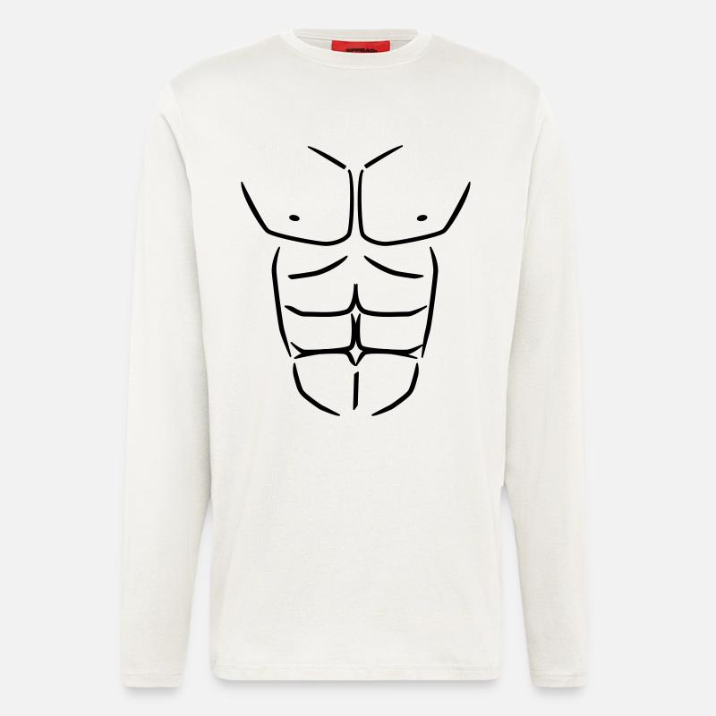 Sixpack Six pack Abs - Langarmshirt - made by SPREAD  - OFF WHITE